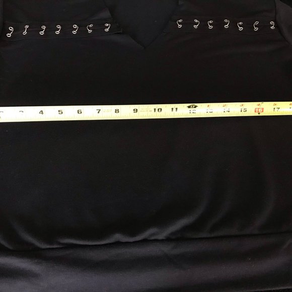 NWOT HIPPIE CHIC Top Long Sleeve Black Silver Sz S - Picture 4 of 8